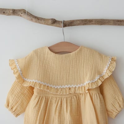 LEMONADE14｜(55cm-85cm) 2色波浪邊大翻領包屁衣含帽子23