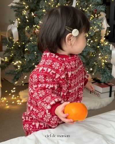 Cieldemaman07｜(3M~15M)  3色雪花麋鹿針織包屁衣含帽子18