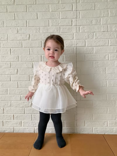 JE609｜(66cm-90cm) 碎花薄紗包屁衣2