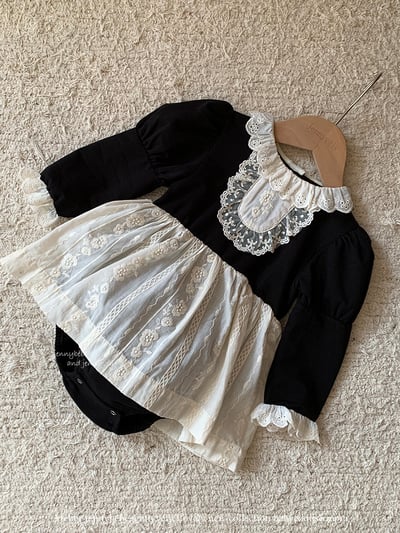 JE595｜(66cm-90cm) 英國風公主泡泡袖包屁衣4