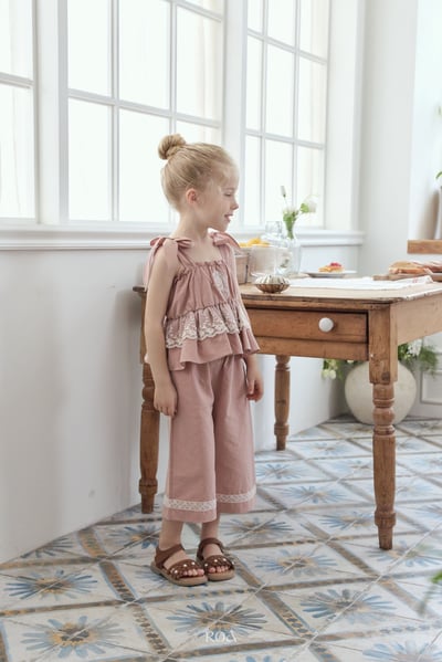 ROA16｜(6m-18m) 2色蕾絲荷葉波浪擺背心9