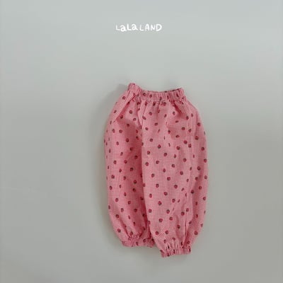 lala land70｜(75-120cm) 2色草莓格紋/碎花縮口褲25