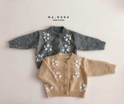 my_bebe04｜(-12m-7y) 花朵刺繡開襟外套2