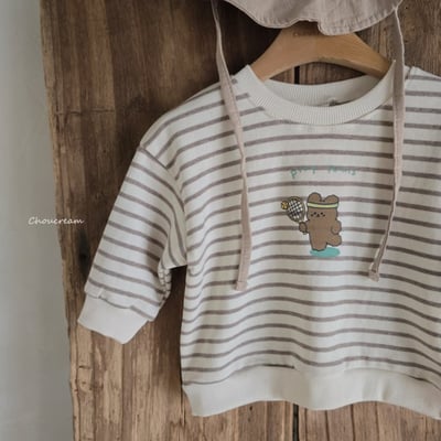 Choucream01｜(6m-18m) 羽球小熊條紋上衣6