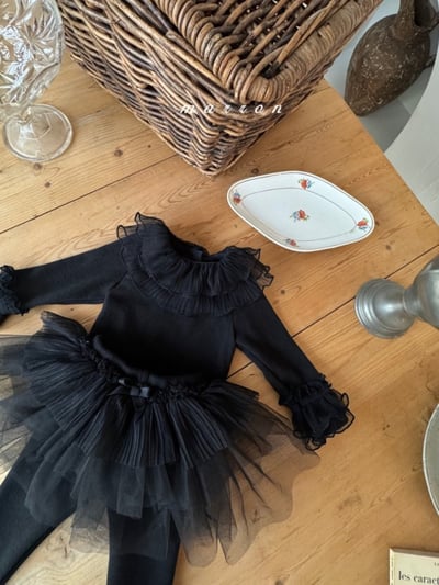 Marron 03｜(1y-6y) 花瓣荷葉薄紗上衣16