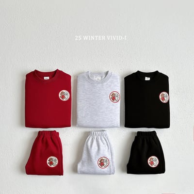 vivid95｜(78cm-125cm) 小狗刺繡休閒套裝(3