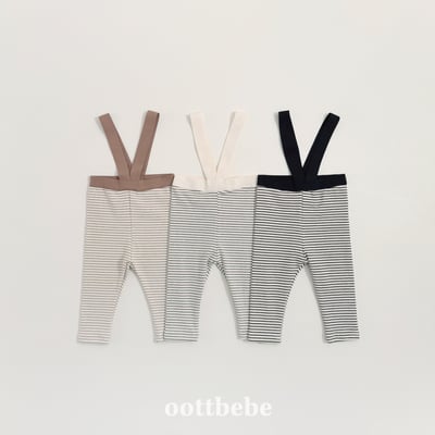 Oottbebe81｜(0m-12m) 條紋緊身吊帶褲1