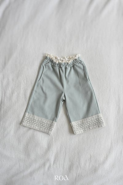 ROA32｜(80cm-120cm) 2色下擺蕾絲邊直筒褲3