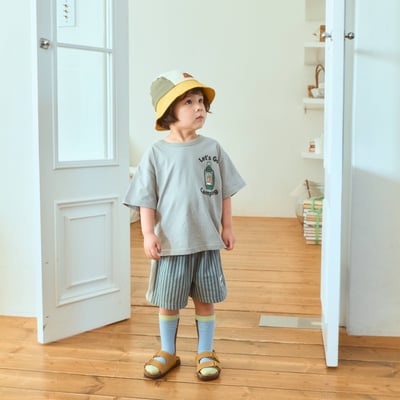 1st blue16｜(~93-118cm) 條紋棉質短褲5