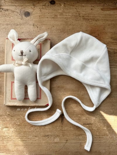 MONBEBE34｜(3m-24m) 棉絨綁帶帽3