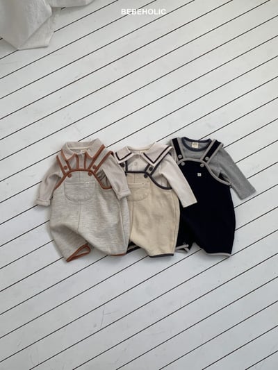 Bebe holic52｜(6m-18m) 滾邊吊帶包屁褲12