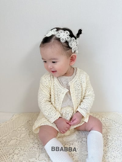 BBABBA01｜(60cm-83cm) 2色小花蕾絲開襟外套9