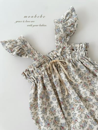 MONBEBE04｜(1y-6y) 春日碎花荷葉洋裝2