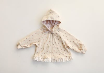 FLO15｜(75-140) 2色蕾絲碎花連帽外套22