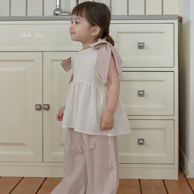bebe nine43  (65cm-115cm) 2色綁帶蝴蝶結上衣14