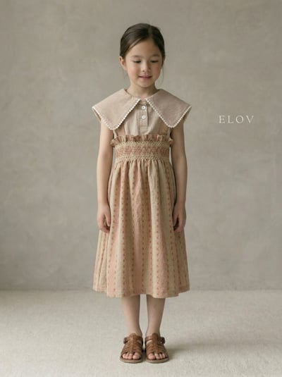 Mon petit10｜(73-118m) 抓皺壓花吊帶裙3