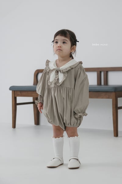 bebe nine33 (65-90) 2色滾邊領結包屁衣6