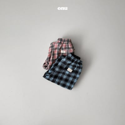 onu 26｜(70cm-115cm) 法蘭絨格紋直筒褲10
