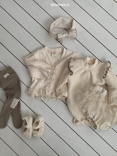 Bebe holic23｜(3m-18m) 蕾絲滾邊針織開襟外套18