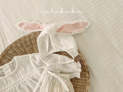 Valubebe59｜(65-90) 蕾絲花邊小兔帽子10