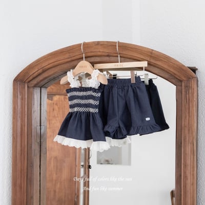 M-KIDS18｜(65-115cm) 蕾絲滾邊上衣4