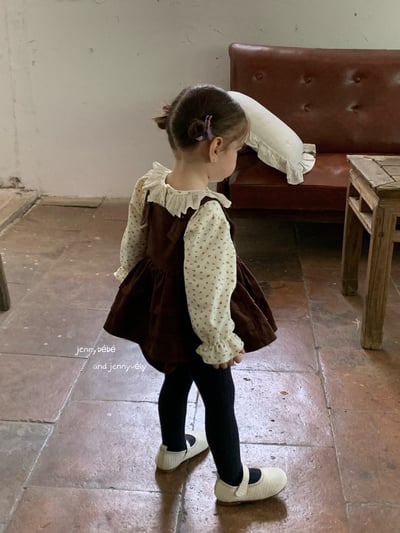 JE582｜(73-100cm) 滾邊翻領上衣/燈芯絨吊帶包屁裙21