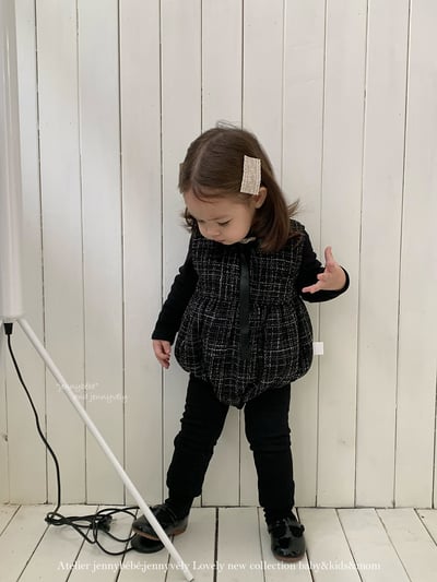 JE 657｜(66-90cm)  格紋翻領娃娃包屁衣7