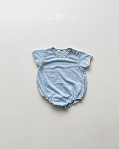 onu51｜(6m-12m) 細條紋短袖包屁衣4