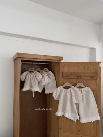 Bloom.b33｜(55cm-118cm) 格紋蕾絲花邊上衣7