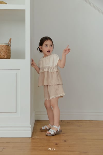 ROA01｜(6m-18m) 2色蕾絲撞色套裝12