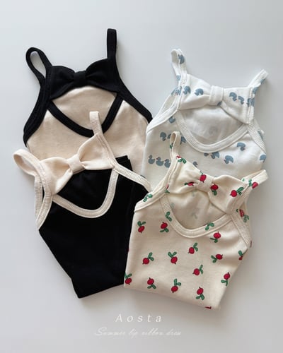 AOSTA46｜(6m-5y) 4款羅紋緞帶連身裙3