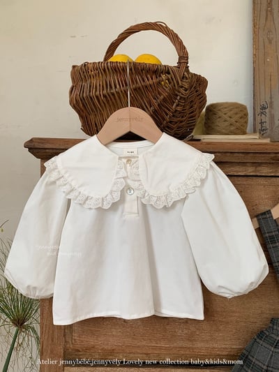 JE586｜(73-100cm) 花邊翻領襯衫/細肩連身褲5