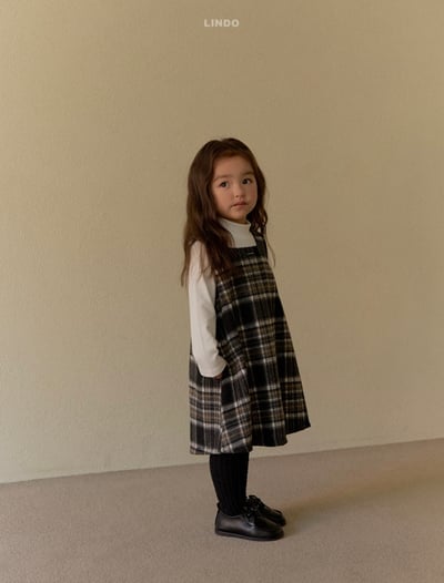 Lindo66｜(80cm-125cm) 背心格紋洋裝15