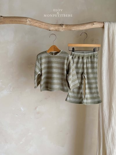 Monpetitbebe12｜(70cm-110cm) 條紋羅紋套裝10