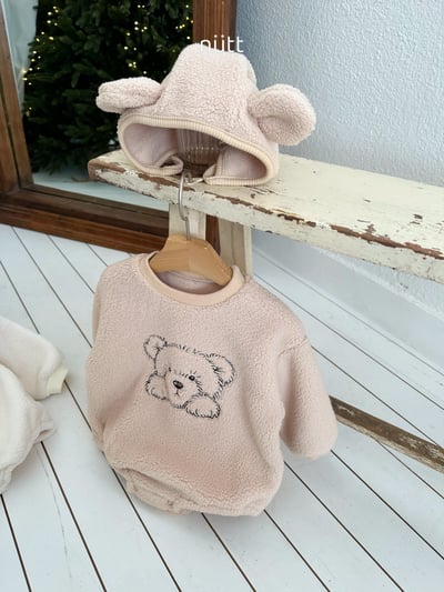 Nutt06｜(3m-16m) 小熊刷毛含小熊帽20