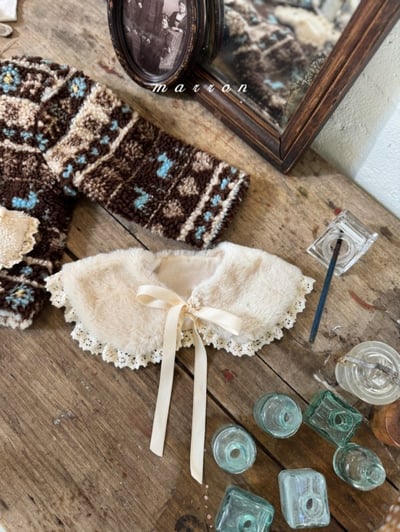 Marron 71｜(free) 蕾絲花邊刷毛披巾4