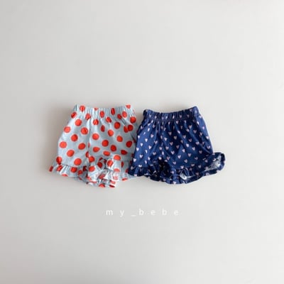my_bebe28｜(80-120cm) 印花荷葉邊短褲11
