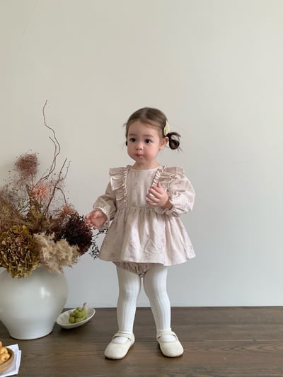 JE619｜(66cm-90cm) 燈芯絨碎花荷葉包屁衣8