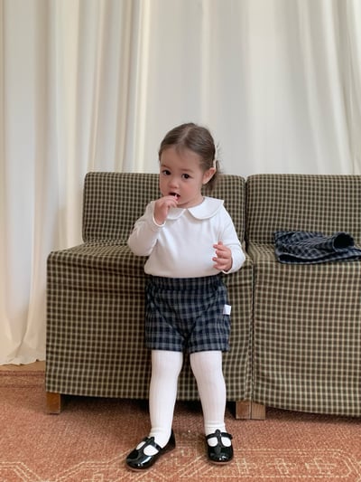 JE633｜(80cm-110cm) 法式格紋套裝/經典圓領上衣14