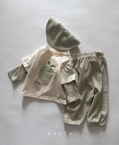 AOSTA01｜(6m-5y) 草莓梨子假兩件式上衣6