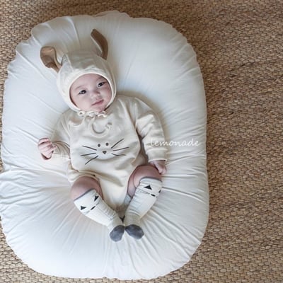 LEMONADE45｜(55cm-85cm) 2色小貓包屁衣含帽子5