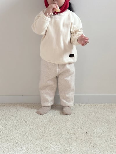 lala land40｜(60cm-83cm) 3色簡約口袋小黑標磨毛直筒褲3