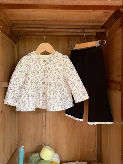 JE634｜(80cm-110cm) 毛絨花邊喇叭褲11