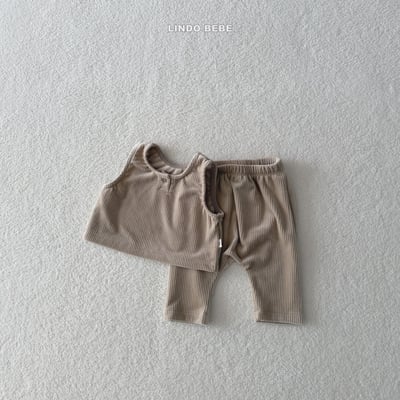Lindo05｜(3m-18m) 燈芯絨內刷毛背心套裝5