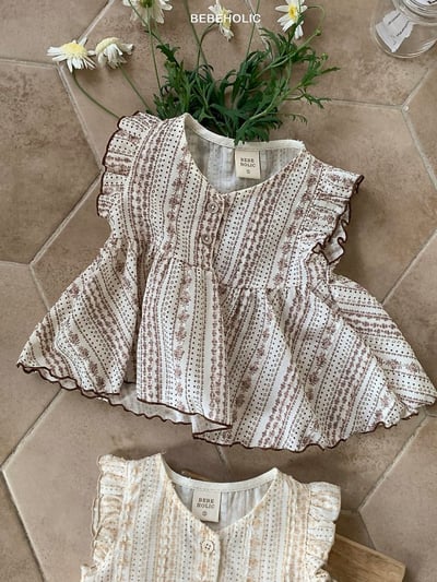 Bebe holic34｜(3m-18m) 花紋娃娃裝上衣6