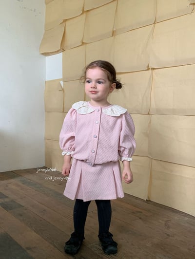 JE551｜(73-100cm) 蕾絲花邊領壓紋套裝14