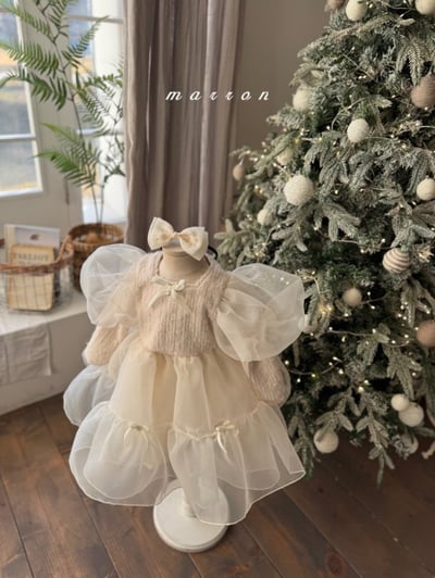 Marron 64｜(1y-6y) 公主蓬蓬袖袖薄紗洋裝10