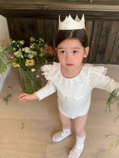 jenny bébé｜(66-90cm) 蕾絲花邊包屁衣7