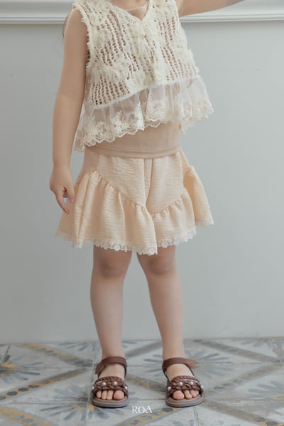 ROA34｜(6m-18m) 2色蕾絲滾邊褲裙8