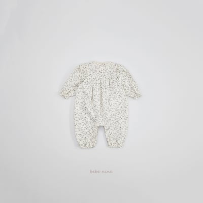 bebe nine23 (65-85) 2色荷葉滾邊領碎花連身衣15